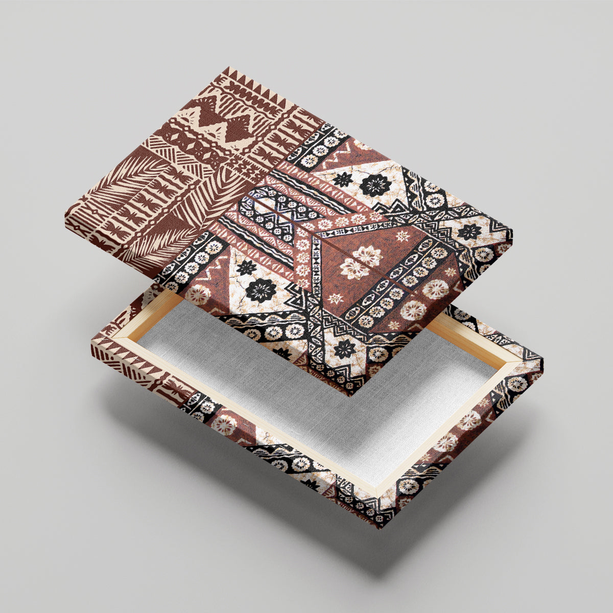 Bula Fiji Canvas Wall Art Unique Masi Tapa Pattern LT14 - Polynesian Pride