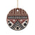 Brown Bula Fiji Ceramic Ornament Unique Masi Tapa Pattern