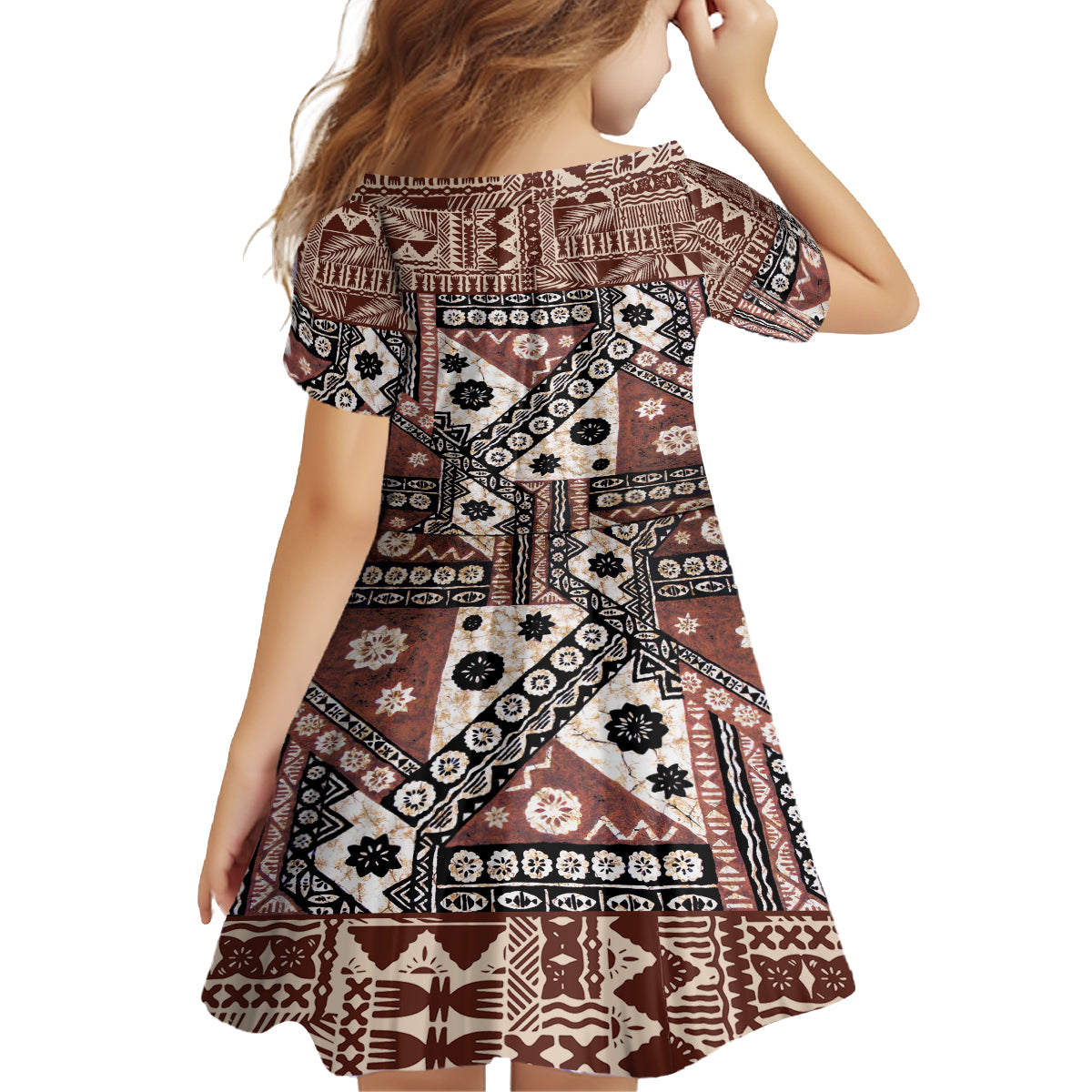 Bula Fiji Family Matching Summer Maxi Dress and Hawaiian Shirt Unique Masi Tapa Pattern LT14 - Polynesian Pride