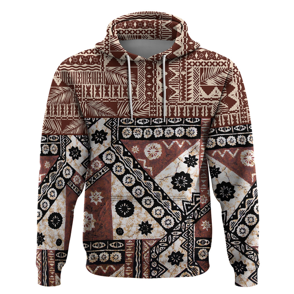 Bula Fiji Hoodie Unique Masi Tapa Pattern LT14 Pullover Hoodie Brown - Polynesian Pride