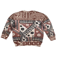 Brown Bula Fiji Kid Ugly Christmas Sweater Unique Masi Tapa Pattern