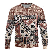 Brown Bula Fiji Ugly Christmas Sweater Unique Masi Tapa Pattern LT14 - Polynesian Pride