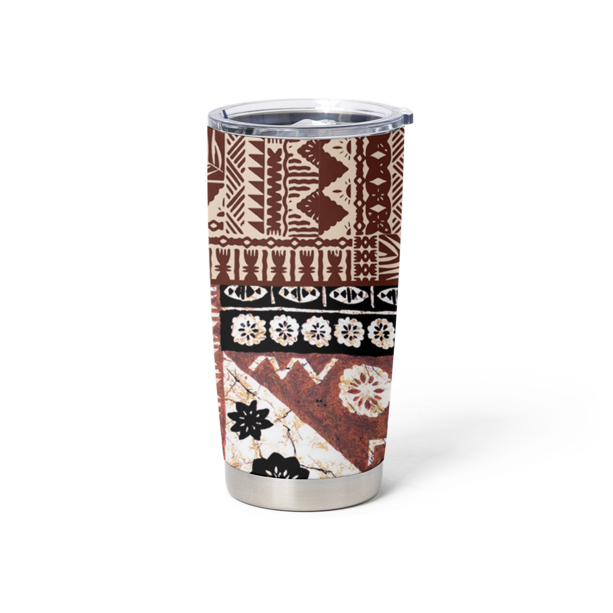 Bula Fiji Tumbler Cup Unique Masi Tapa Pattern