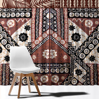 Bula Fiji Window Curtain Unique Masi Tapa Pattern LT14