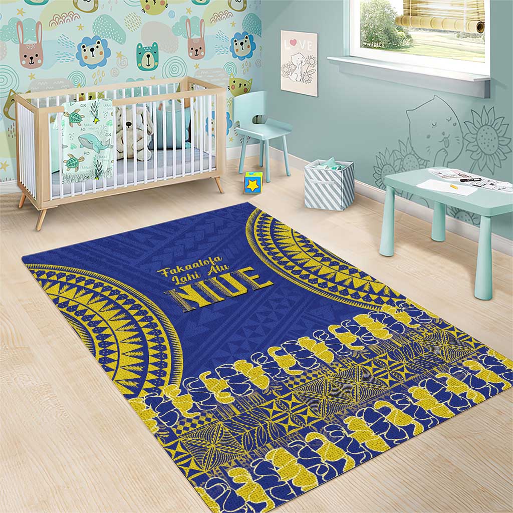 Fakaalofa Lahi Atu Niue Area Rug Siapo Pattern With Puakenikeni