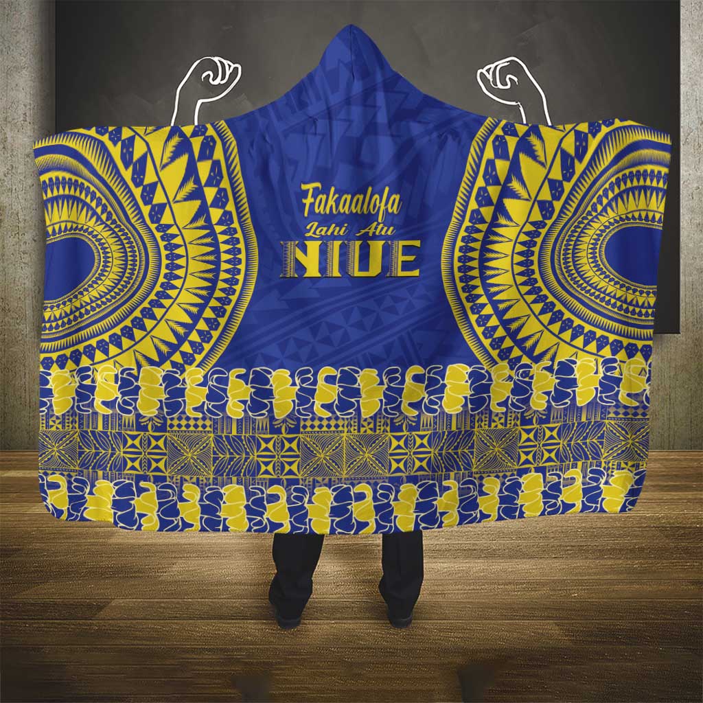 Fakaalofa Lahi Atu Niue Hooded Blanket Siapo Pattern With Puakenikeni