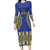 Fakaalofa Lahi Atu Niue Long Sleeve Bodycon Dress Siapo Pattern With Puakenikeni