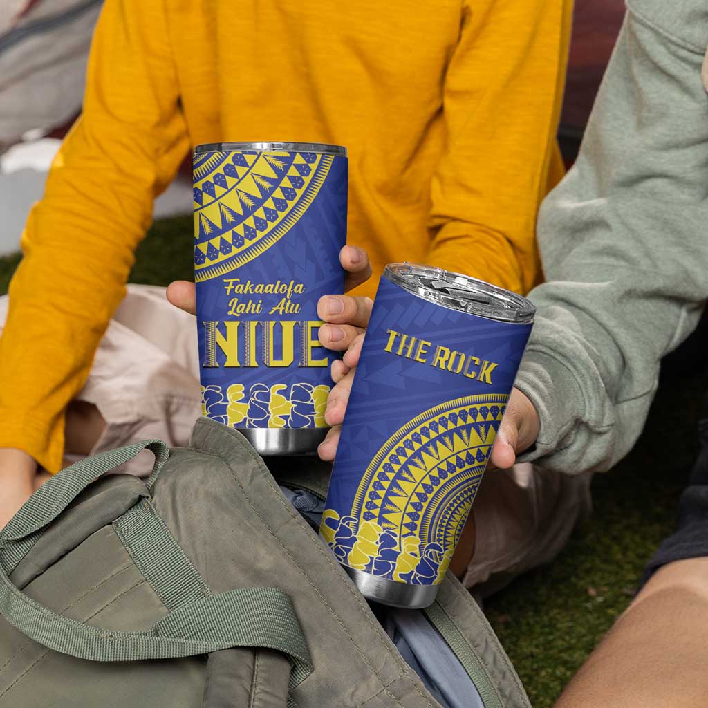 Fakaalofa Lahi Atu Niue Tumbler Cup Siapo Pattern With Puakenikeni