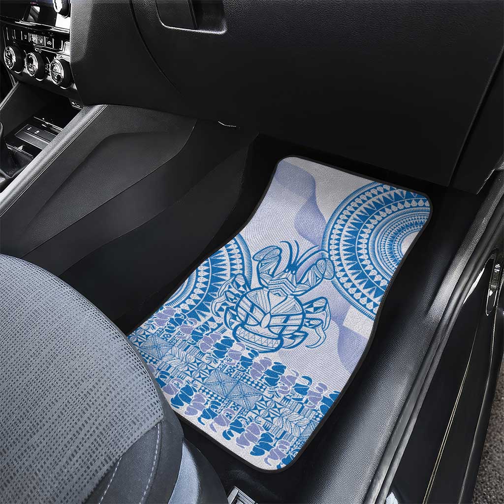 Niue Language Week Car Mats The Rock Coconut Crab - Siapo Blue Pastel