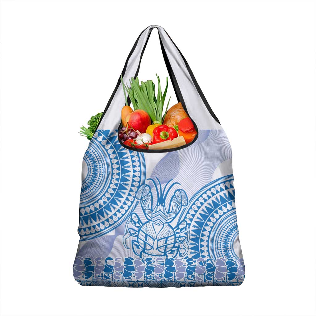 Niue Language Week Grocery Bag The Rock Coconut Crab - Siapo Blue Pastel