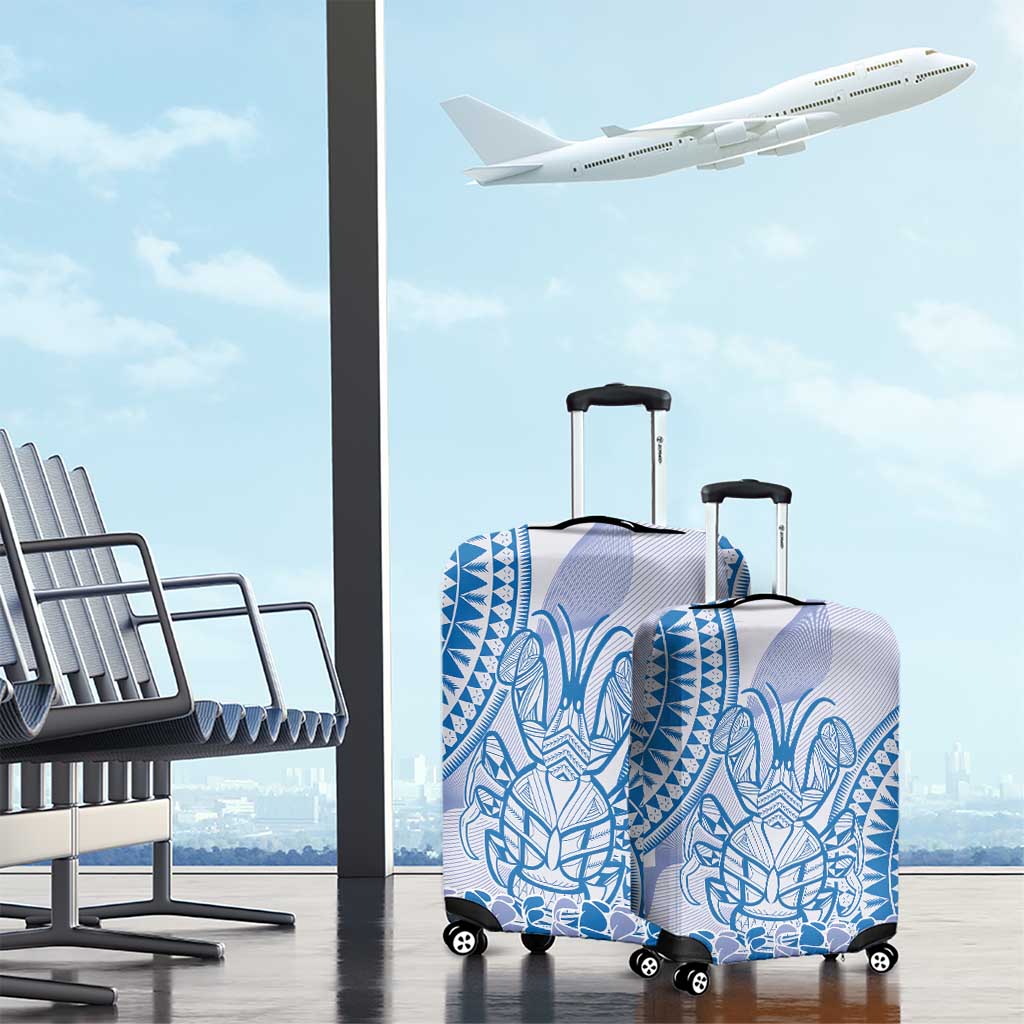 Niue Language Week Luggage Cover The Rock Coconut Crab - Siapo Blue Pastel