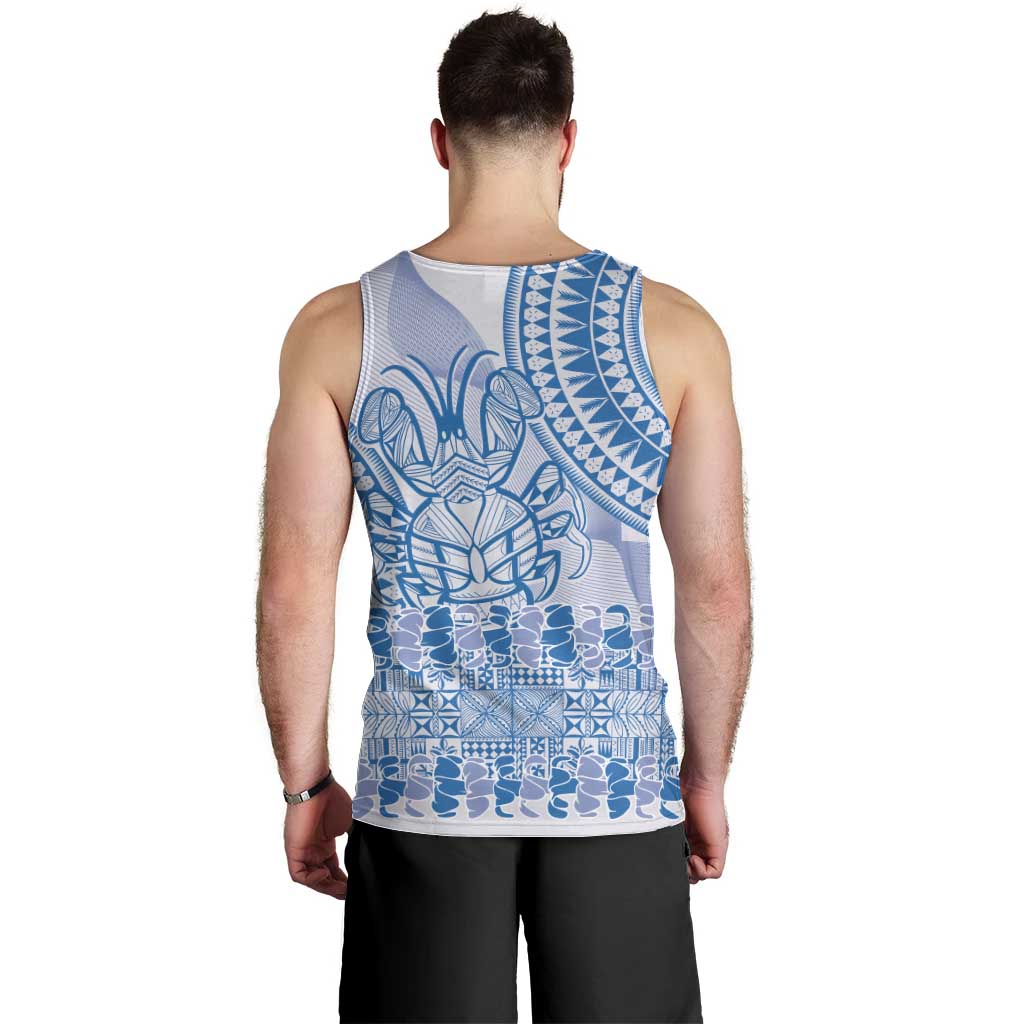 Niue Language Week Men Tank Top The Rock Coconut Crab - Siapo Blue Pastel LT14 - Polynesian Pride