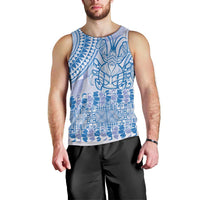 Niue Language Week Men Tank Top The Rock Coconut Crab - Siapo Blue Pastel LT14 - Polynesian Pride