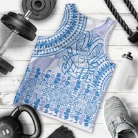Niue Language Week Men Tank Top The Rock Coconut Crab - Siapo Blue Pastel LT14 - Polynesian Pride