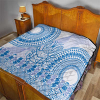 Niue Language Week Quilt The Rock Coconut Crab - Siapo Blue Pastel LT14 - Polynesian Pride