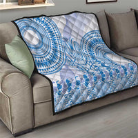 Niue Language Week Quilt The Rock Coconut Crab - Siapo Blue Pastel LT14 - Polynesian Pride