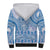 Niue Language Week Sherpa Hoodie The Rock Coconut Crab - Siapo Blue Pastel