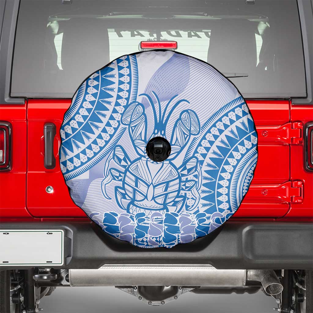 Niue Language Week Spare Tire Cover The Rock Coconut Crab - Siapo Blue Pastel