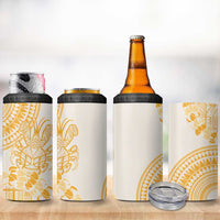 Niue Language Week 4 in 1 Can Cooler Tumbler The Rock Coconut Crab - Siapo Gold Pastel