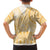 Niue Language Week Family Matching Off Shoulder Maxi Dress and Hawaiian Shirt The Rock Coconut Crab - Siapo Gold Pastel