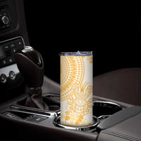 Niue Language Week Skinny Tumbler The Rock Coconut Crab - Siapo Gold Pastel LT14 - Polynesian Pride