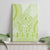 Lime Green Niue Language Week Canvas Wall Art The Rock Coconut Crab - Siapo Pattern