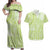 Lime Green Niue Language Week Couples Matching Off Shoulder Maxi Dress and Hawaiian Shirt The Rock Coconut Crab - Siapo Pattern