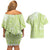 Lime Green Niue Language Week Couples Matching Off Shoulder Short Dress and Hawaiian Shirt The Rock Coconut Crab - Siapo Pattern