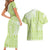 Lime Green Niue Language Week Couples Matching Short Sleeve Bodycon Dress and Hawaiian Shirt The Rock Coconut Crab - Siapo Pattern