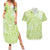 Lime Green Niue Language Week Couples Matching Summer Maxi Dress and Hawaiian Shirt The Rock Coconut Crab - Siapo Pattern