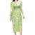 Lime Green Niue Language Week Family Matching Long Sleeve Bodycon Dress and Hawaiian Shirt The Rock Coconut Crab - Siapo Pattern