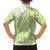 Lime Green Niue Language Week Family Matching Off The Shoulder Long Sleeve Dress and Hawaiian Shirt The Rock Coconut Crab - Siapo Pattern