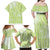 Lime Green Niue Language Week Family Matching Off Shoulder Maxi Dress and Hawaiian Shirt The Rock Coconut Crab - Siapo Pattern