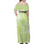 Lime Green Niue Language Week Family Matching Off Shoulder Maxi Dress and Hawaiian Shirt The Rock Coconut Crab - Siapo Pattern