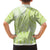 Lime Green Niue Language Week Family Matching Off Shoulder Short Dress and Hawaiian Shirt The Rock Coconut Crab - Siapo Pattern