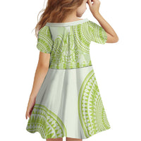 Lime Green Niue Language Week Family Matching Tank Maxi Dress and Hawaiian Shirt The Rock Coconut Crab - Siapo Pattern LT14 - Polynesian Pride