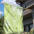 Lime Green Niue Language Week Garden Flag The Rock Coconut Crab - Siapo Pattern