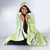 Lime Green Niue Language Week Hooded Blanket The Rock Coconut Crab - Siapo Pattern