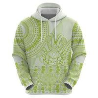 Lime Green Niue Language Week Hoodie The Rock Coconut Crab - Siapo Pattern LT14 - Polynesian Pride