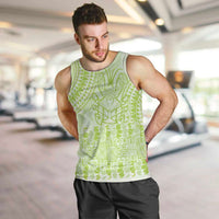 Lime Green Niue Language Week Men Tank Top The Rock Coconut Crab - Siapo Pattern LT14 Lime Green - Polynesian Pride