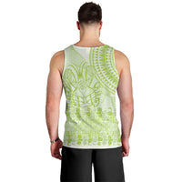 Lime Green Niue Language Week Men Tank Top The Rock Coconut Crab - Siapo Pattern LT14 - Polynesian Pride