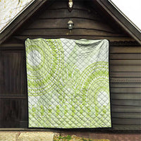 Lime Green Niue Language Week Quilt The Rock Coconut Crab - Siapo Pattern LT14 - Polynesian Pride