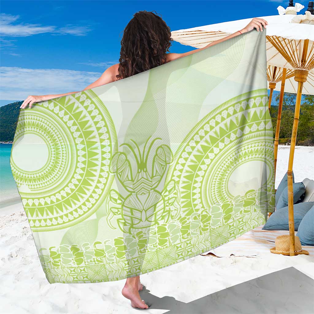 Lime Green Niue Language Week Sarong The Rock Coconut Crab - Siapo Pattern