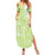 Lime Green Niue Language Week Summer Maxi Dress The Rock Coconut Crab - Siapo Pattern