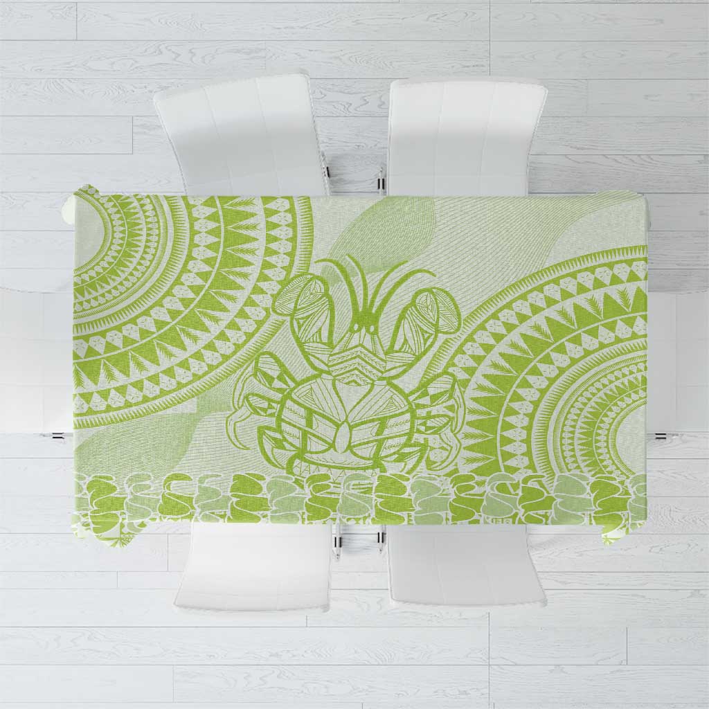 Lime Green Niue Language Week Tablecloth The Rock Coconut Crab - Siapo Pattern LT14 Lime Green - Polynesian Pride