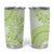 Lime Green Niue Language Week Tumbler Cup The Rock Coconut Crab - Siapo Pattern