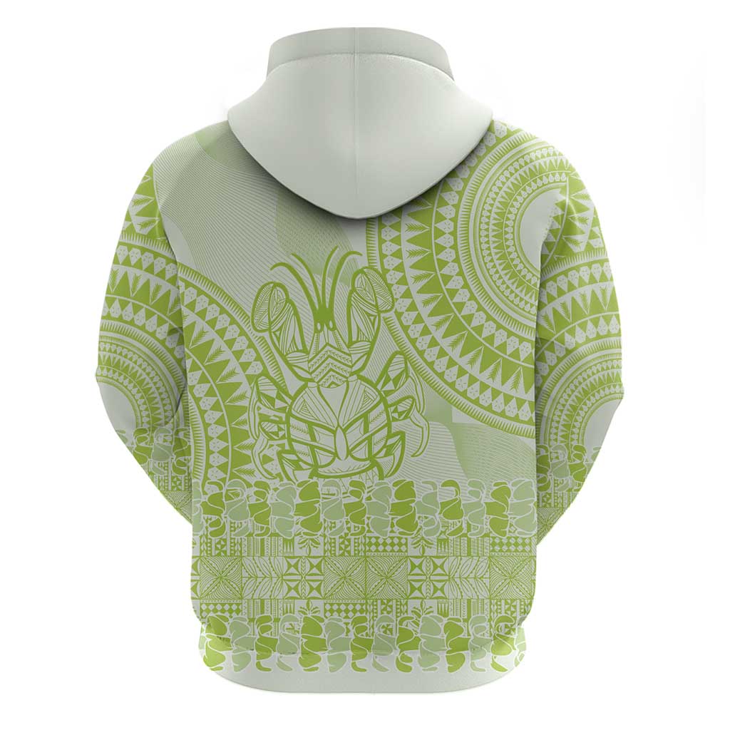 Lime Green Niue Language Week Zip Hoodie The Rock Coconut Crab - Siapo Pattern LT14 - Polynesian Pride