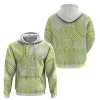 Lime Green Niue Language Week Zip Hoodie The Rock Coconut Crab - Siapo Pattern LT14 - Polynesian Pride