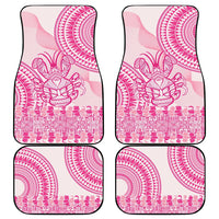 Pink Niue Language Week Car Mats The Rock Coconut Crab - Siapo Pattern