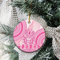Pink Niue Language Week Ceramic Ornament The Rock Coconut Crab - Siapo Pattern LT14 - Polynesian Pride